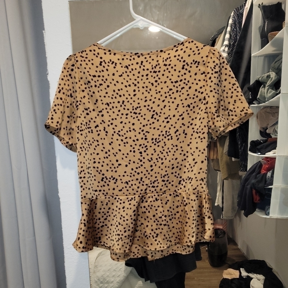 Code X Mode cheetah print satin blend top size Small